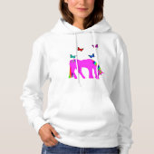 Paarse Unicorn & Butterflies Vrouwenhaat ZKOA Hoodie (Voorkant)