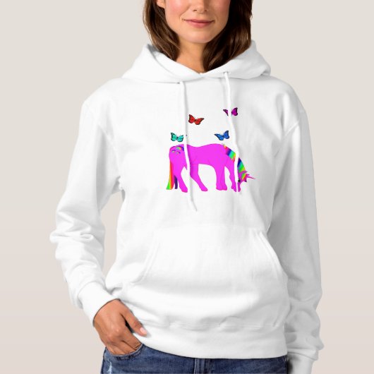 Paarse Unicorn & Butterflies Vrouwenhaat ZKOA Hoodie (Voorkant)
