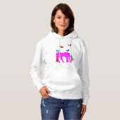 Paarse Unicorn & Butterflies Vrouwenhaat ZKOA Hoodie (Voorkant volledig)