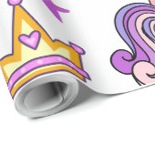 Paarse Unicorn Cadeaupapier (Rol Hoek)