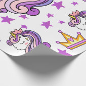 Paarse Unicorn Cadeaupapier (Hoek)