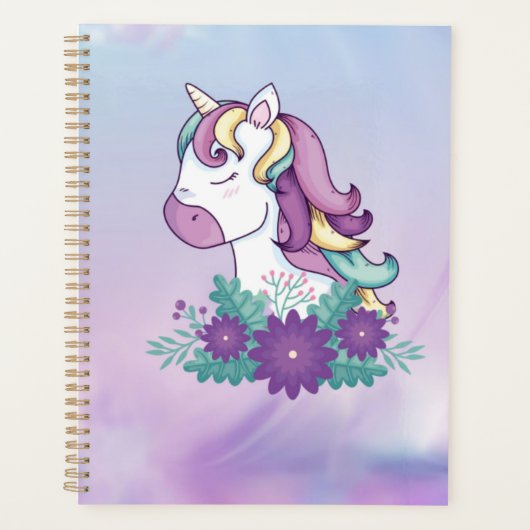 Paarse Unicorn Children Planner (Voorkant)