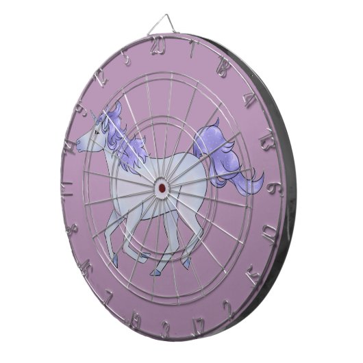 Paarse Unicorn Dartbord (Voorkant Rechts)