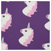 Paarse Unicorn Emoji Pattern Fabric Stof (Swatch)