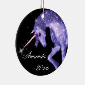 Paarse Unicorn Fantasy Keramisch Ornament (Rechts)