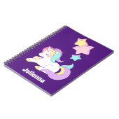 Paarse Unicorn Gift Ideeën, Cute Unicorn Notitieboek (Linkerzijde)