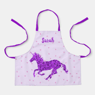 Paarse Unicorn Girls Kitchen Schort