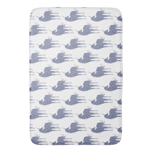 Paarse Unicorn Glitter Badmat (Voorkant Verticaal)