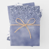 Paarse Unicorn Glitter Inpakpapier Vel (In situ)