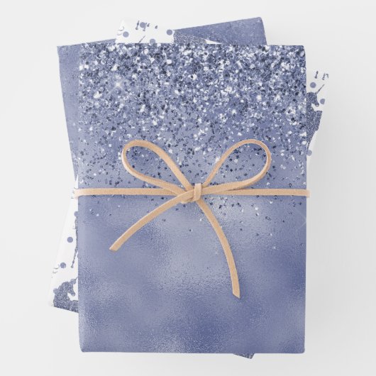 Paarse Unicorn Glitter Inpakpapier Vel (In situ)