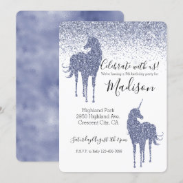 Paarse Unicorn Glitter Kaart