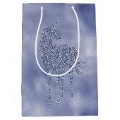 Paarse Unicorn Glitter Medium Cadeauzakje (Voorkant)