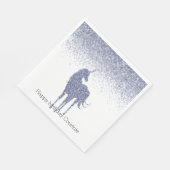 Paarse Unicorn Glitter Servet (Hoek)
