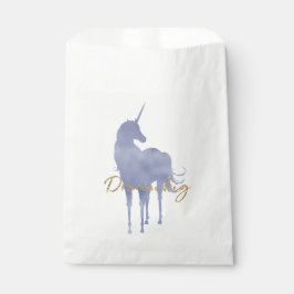 Paarse Unicorn Gold Glitter Dream Big Sparkle Bedankzakje