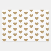 Paarse Unicorn Gold Glitter Heart Inpakpapier Vel (Voorkant 3)