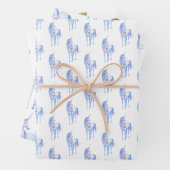 Paarse Unicorn Gold Glitter Heart Inpakpapier Vel (In situ)