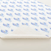 Paarse Unicorn Gold Glitter Heart Sherpa Deken (3/4)