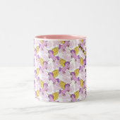 Paarse Unicorn Graphic Tweekleurige Koffiemok (Center)