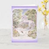 Paarse Unicorn Kaart (Gele Bloem)