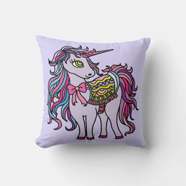 Paarse Unicorn Kussen (Voorkant)