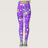 Paarse Unicorn-Leggings Leggings (Voorkant)