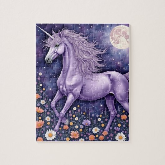 Paarse Unicorn Legpuzzel (Verticaal)