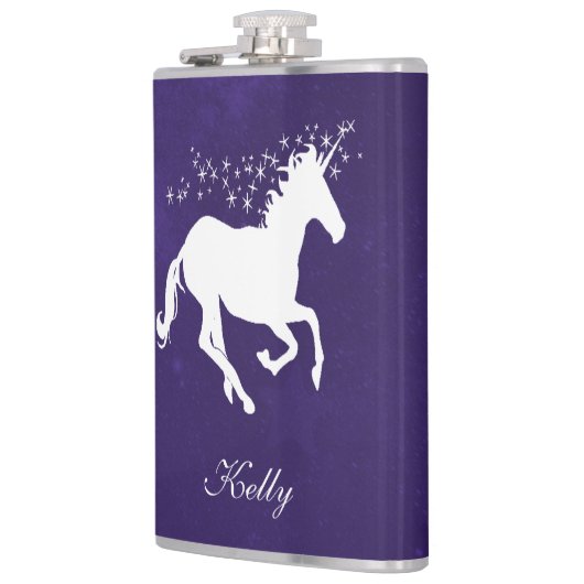 Paarse Unicorn maatkolf Heupfles (Links)