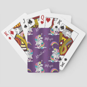 Paarse Unicorn Magic Pokerkaarten