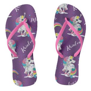Paarse Unicorn Magic Teenslippers