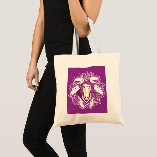 Paarse Unicorn Mandala Tote Bag (Voorkant (product))