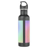 Paarse Unicorn op pasteelregenboog en sterren Waterfles (Achterkant)