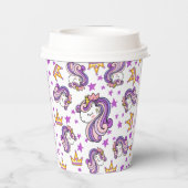 Paarse Unicorn Papieren Bekers (Achterkant)