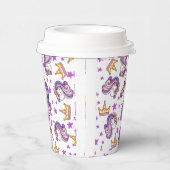 Paarse Unicorn Papieren Bekers (Rechts)