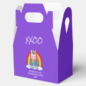 Paarse Unicorn Party Favor Box Bedankdoosjes (Geopend)