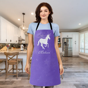 Paarse Unicorn Persoonlijk Apron Schort