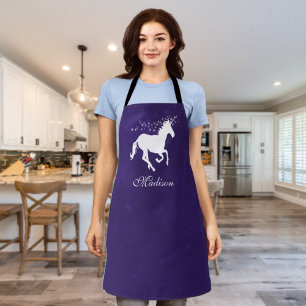 Paarse Unicorn Persoonlijk Apron Schort