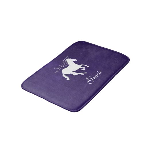 Paarse Unicorn Persoonlijke Bath Mat (Gekanteld)
