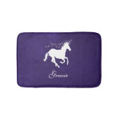 Paarse Unicorn Persoonlijke Bath Mat (Voorkant)