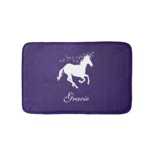Paarse Unicorn Persoonlijke Bath Mat