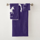 Paarse Unicorn persoonlijke dodenset Bad Handdoek (Insitu)