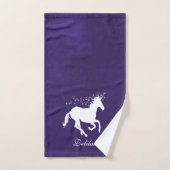 Paarse Unicorn persoonlijke dodenset Bad Handdoek (Handdoek)