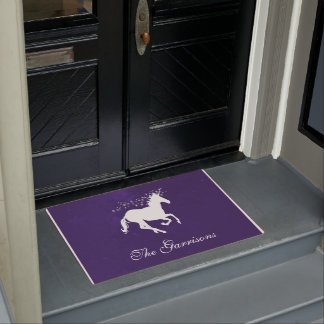 Paarse Unicorn Persoonlijke Doormat Deurmat