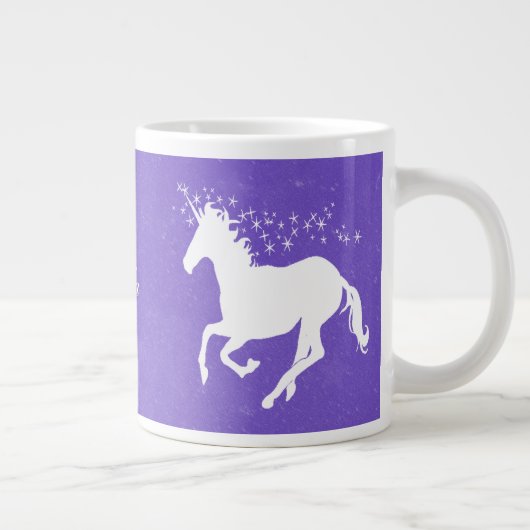 Paarse Unicorn persoonlijke Giant Coffee Mok (Rechts)