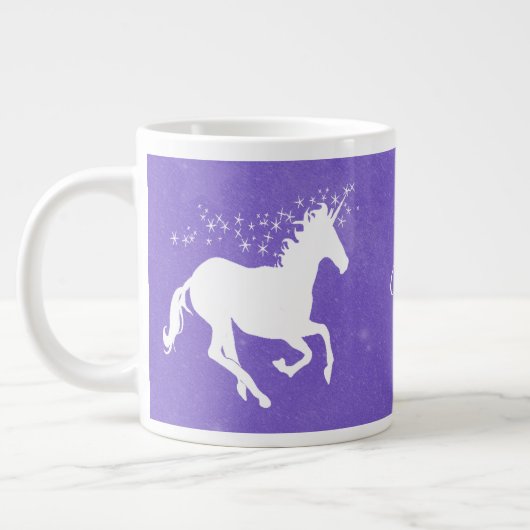 Paarse Unicorn persoonlijke Giant Coffee Mok (Links)