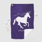 Paarse Unicorn Persoonlijke Golfhanddoek (Insitu)