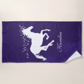 Paarse Unicorn Persoonlijke Handdoek (Voorkant)