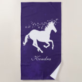 Paarse Unicorn Persoonlijke Handdoek (Voorkant)