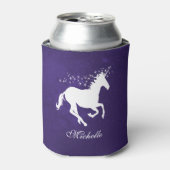 Paarse Unicorn Persoonlijke Koelbox Blikjeskoeler (Blikje Voorkant)