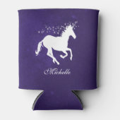 Paarse Unicorn Persoonlijke Koelbox Blikjeskoeler (Voorkant)