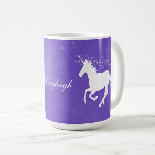 Paarse Unicorn persoonlijke koffie-Mok Koffiemok (Voorkant rechts)